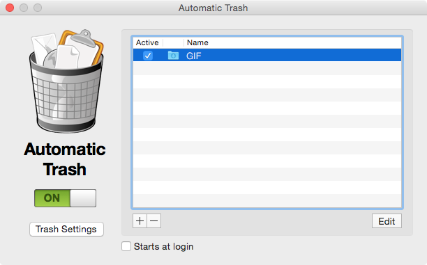 Automatic Trash 自動ルールの設定