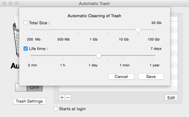 Automatic Trashの設定