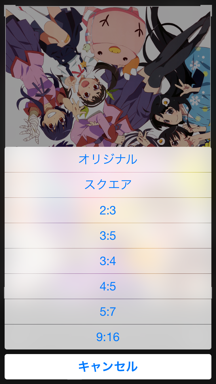 アスペクト比の選択