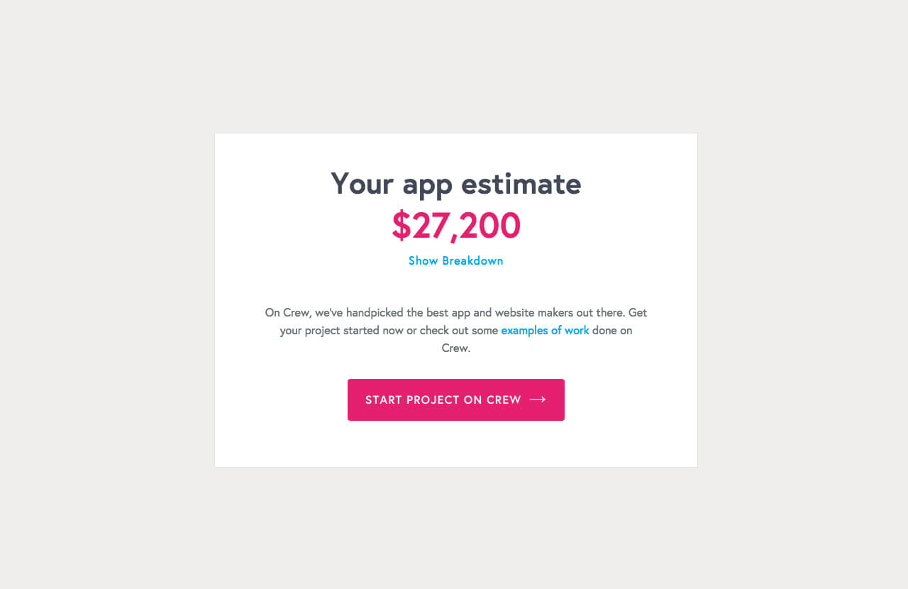 How Much to Make an App - 見積結果