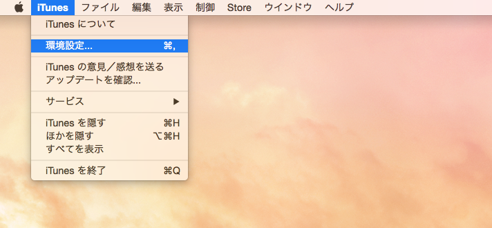 「環境設定」>「一般」