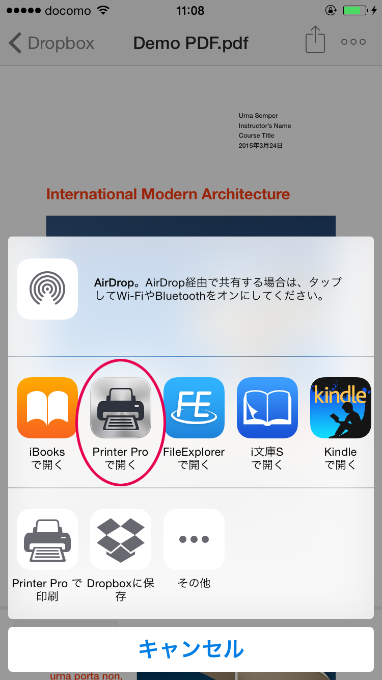 Printer Pro で開く