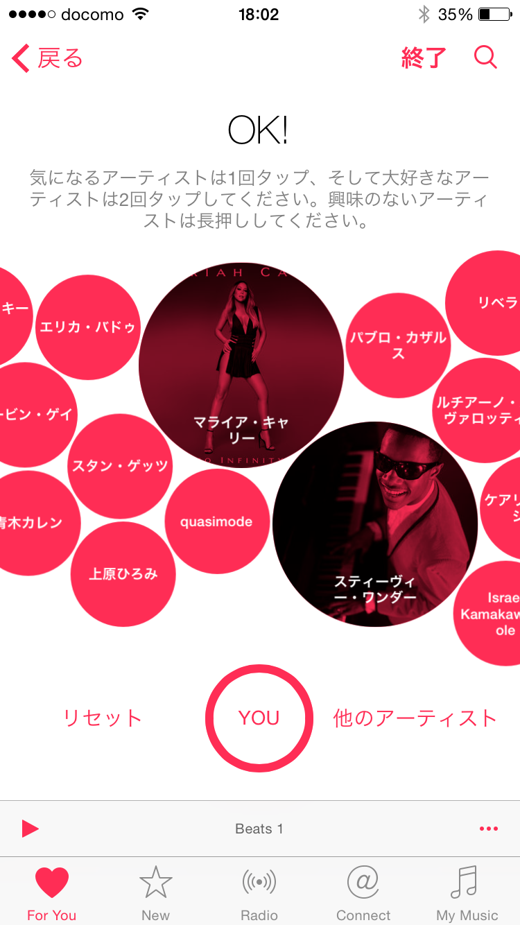 お気に入りのアーティスト