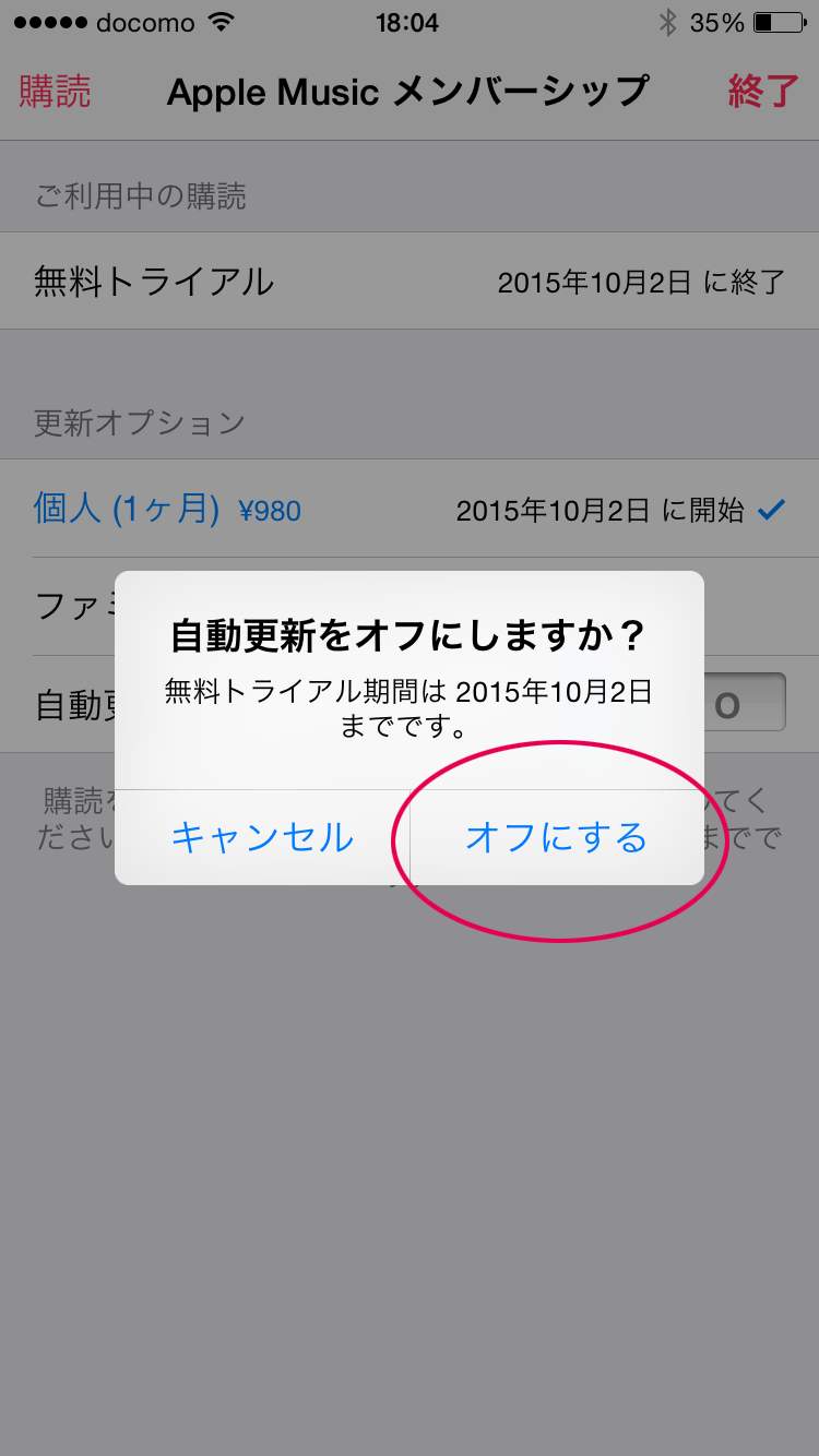 自動更新をオフにする