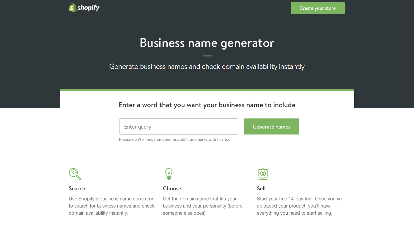 Business name generator