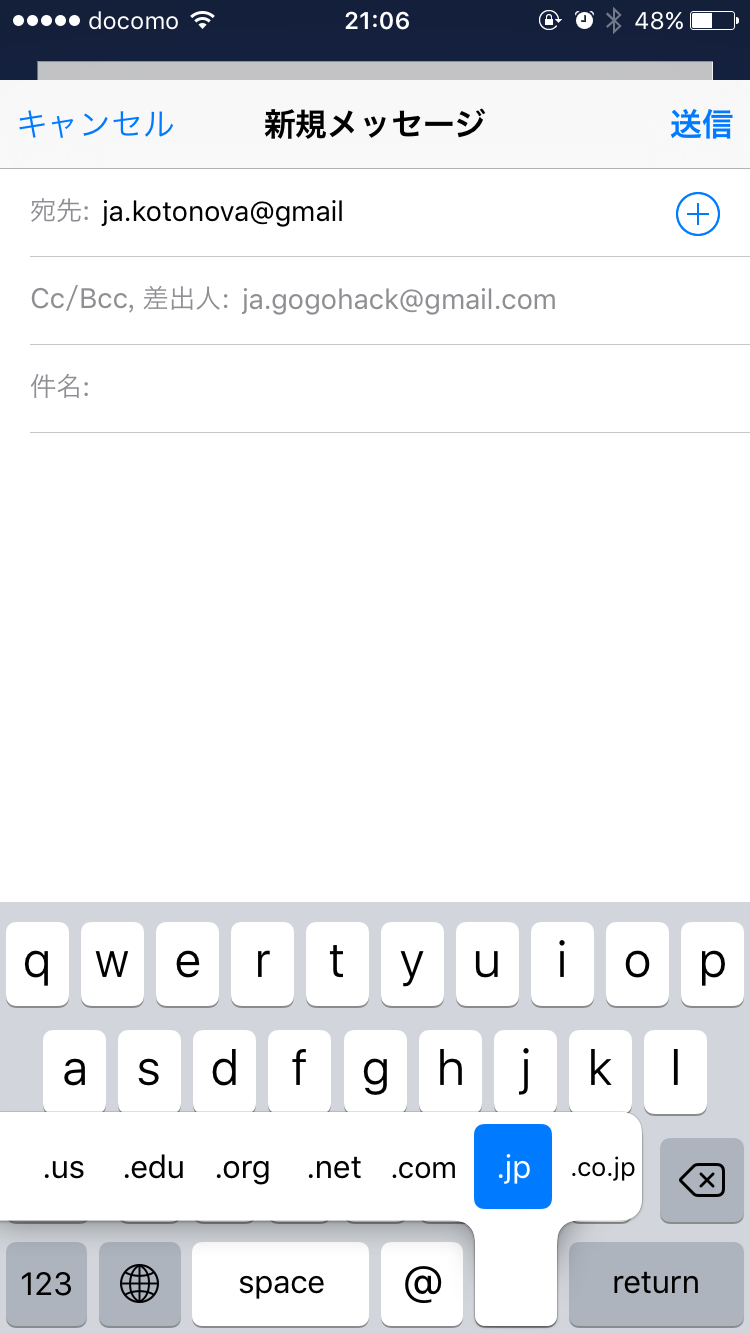 ドメイン入力