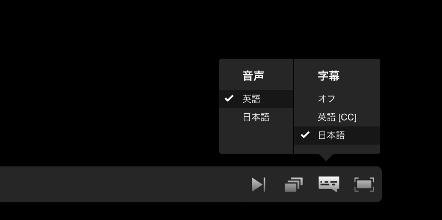 字幕と音声切り替え