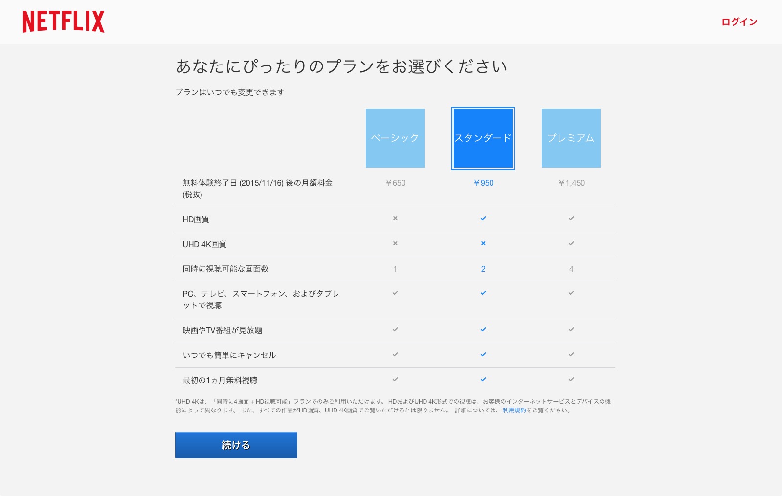 プラン選択